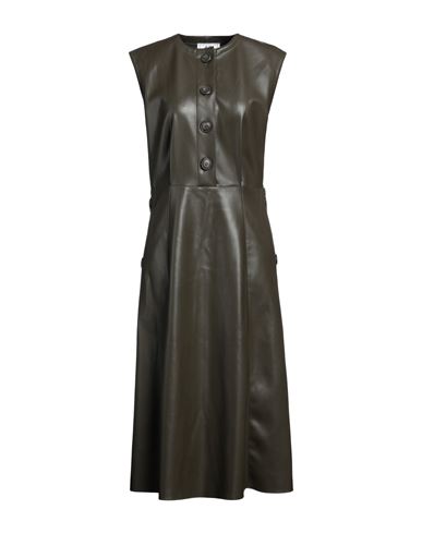 Shop Jijil Woman Midi Dress Military Green Size 6 Polyester, Polyurethane