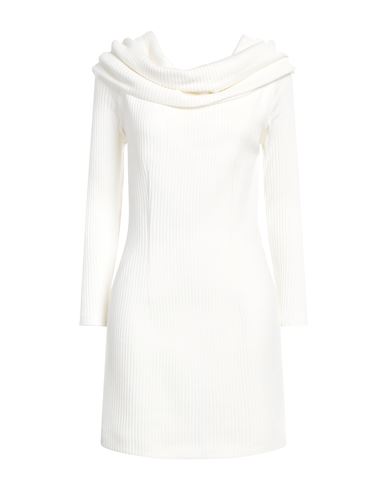 Nineminutes Woman Mini Dress White Size 6 Viscose, Polyamide, Polyester In Gold