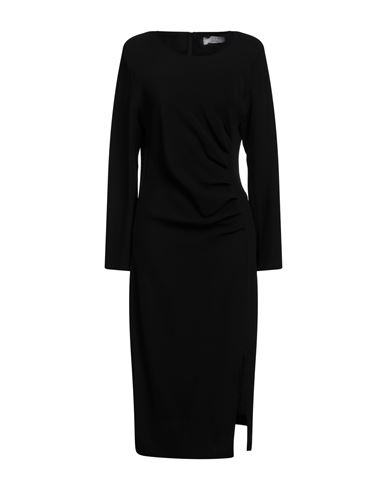 Kaos Woman Midi Dress Black Size 10 Viscose, Elastane In Black