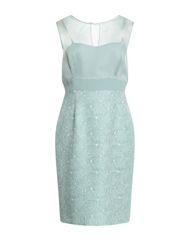 Shop Botondi Couture Woman Midi Dress Light Green Size 12 Silk, Acrylic, Viscose, Polyester, Polyacrylic