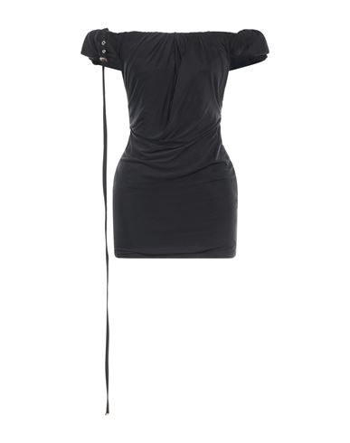 Jacquemus Ciceri Off-the-shoulder Draped Cupro Mini Dress In Black