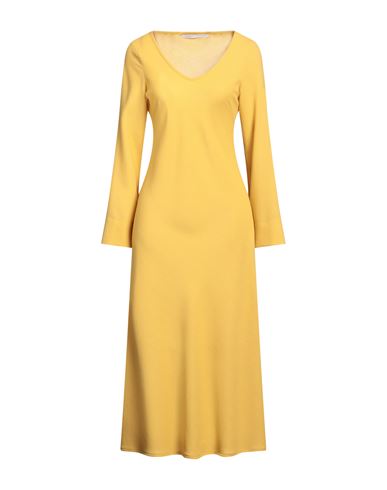 Shop Maison Laviniaturra Woman Maxi Dress Mustard Size 10 Wool In Yellow