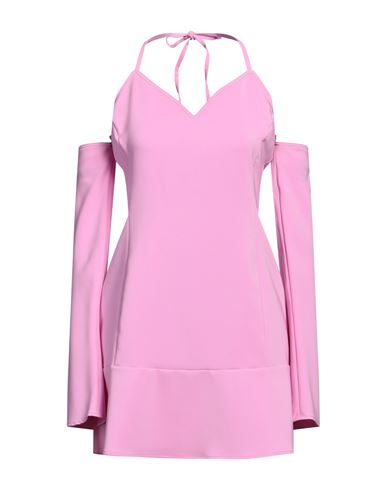 Moschino Jeans Woman Mini Dress Pink Size 8 Polyester, Elastane In Metallic