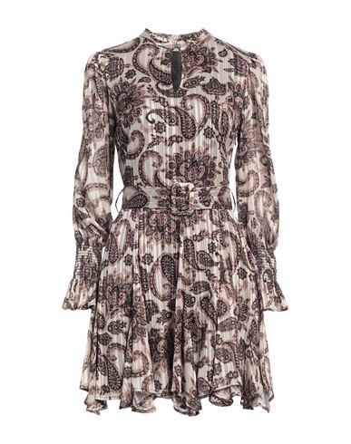 Liu •jo Woman Mini Dress Khaki Size 6 Polyester, Polyacrylic