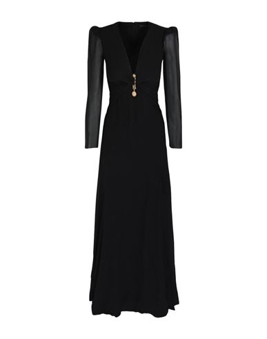 Versace Plunging Neck Maxi Dress Woman Maxi Dress Black Size 8 Polyamide