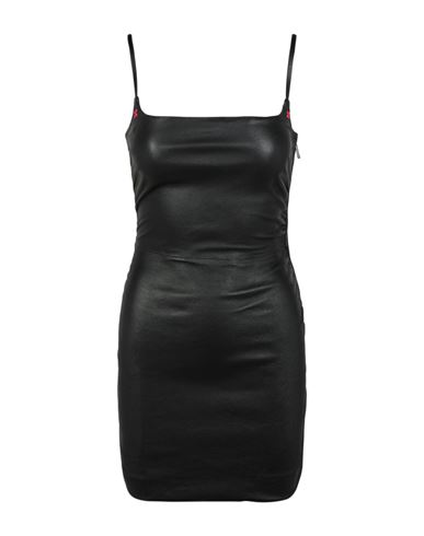 Shop Off-white Stretch Leather Mini Dress Woman Mini Dress Black Size 8 Leather