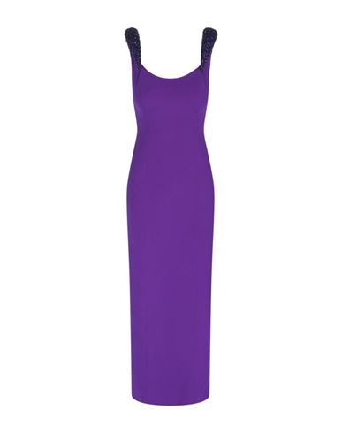 Shop Versace Sequined Sleeve Midi Cocktail Dress Woman Midi Dress Purple Size 6 Silk