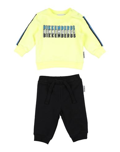 BIKKEMBERGS BIKKEMBERGS NEWBORN BOY BABY SET YELLOW SIZE 0 COTTON, ELASTANE 