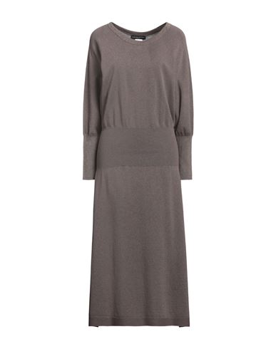 Fabiana Filippi Woman Midi Dress Light Brown Size 10 Cashmere In Gray