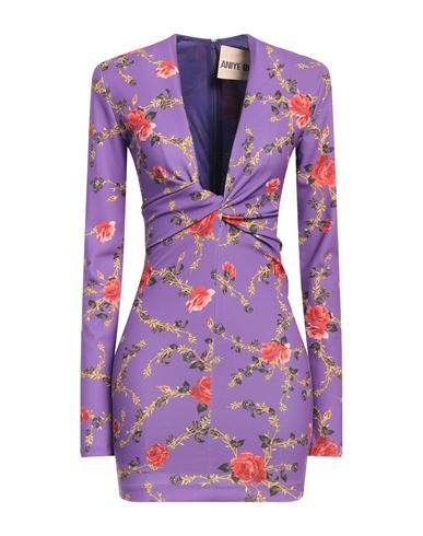 Aniye By Woman Mini Dress Purple Size 2 Polyester, Elastane