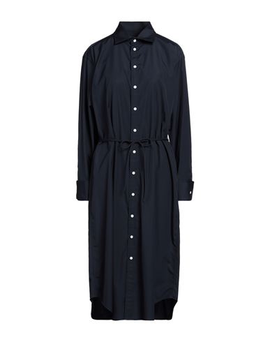 Shop Rag & Bone Woman Midi Dress Midnight Blue Size L Cotton