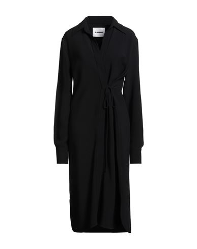 Jil Sander Woman Midi Dress Black Size 6 Viscose, Acetate