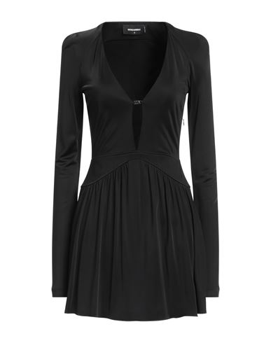 Dsquared2 Woman Mini Dress Black Size M Viscose In Black