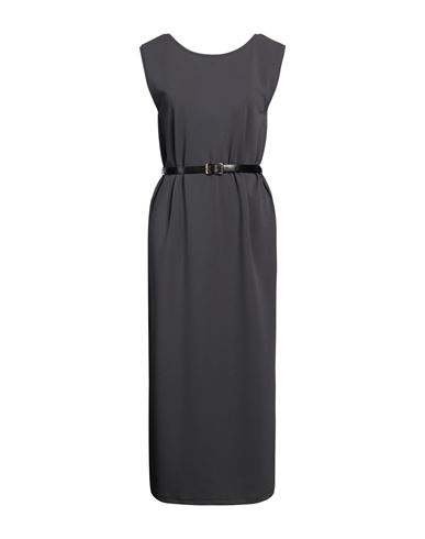 Vicolo Woman Maxi Dress Grey Size L Polyester, Elastane In Black