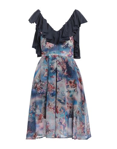 Frankie Morello Woman Mini Dress Blue Size 4 Polyester, Silk, Elastane In Brown