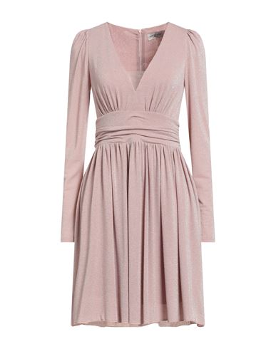 Rebel Queen By Liu •jo Woman Mini Dress Blush Size S Viscose, Metallic Fiber, Polyamide, Elastane In Pink