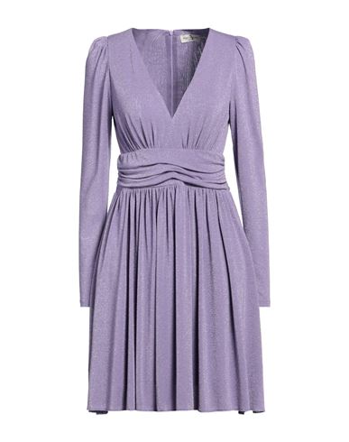 Rebel Queen Woman Mini Dress Lilac Size L Viscose, Metallic Fiber, Polyamide, Elastane In Purple