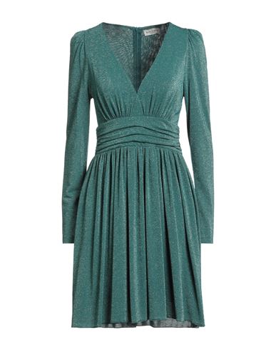 Rebel Queen By Liu •jo Woman Mini Dress Green Size S Viscose, Metallic Fiber, Polyamide, Elastane