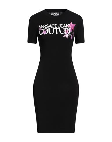 Versace Jeans Couture Woman Mini Dress Black Size S Cotton, Elastane In Black