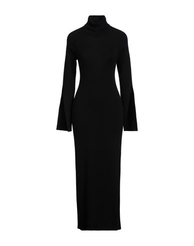 Akep Woman Midi Dress Black Size 8 Viscose, Polyester, Polyamide
