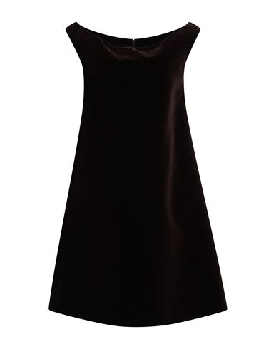 Shop Aspesi Woman Mini Dress Dark Brown Size 10 Cotton