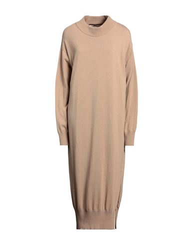 Akep Woman Mini Dress Beige Size Xl Viscose, Merino Wool, Recycled Polyamide, Cashmere In Multi