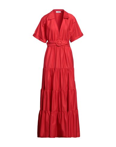 Jijil Woman Maxi Dress Red Size 8 Cotton, Polyamide, Elastane