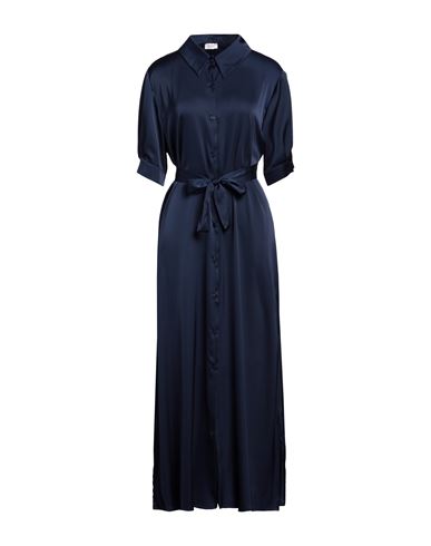 Rossopuro Woman Maxi Dress Midnight Blue Size L Polyester, Elastane