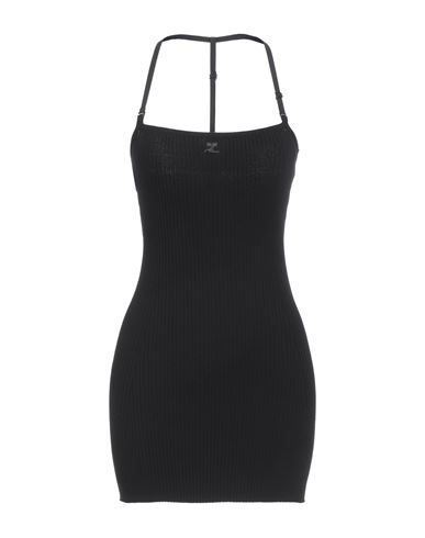 Courrèges Courreges Woman Mini Dress Black Size L Viscose, Polyester