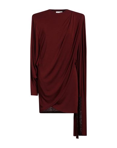 Saint Laurent Woman Mini Dress Burgundy Size 6 Wool