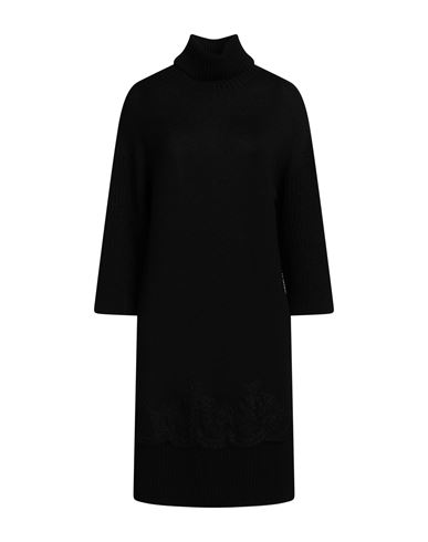 Shop Ermanno Firenze Woman Mini Dress Black Size 6 Wool, Polyester, Polyamide, Mohair Wool, Alpaca Wool