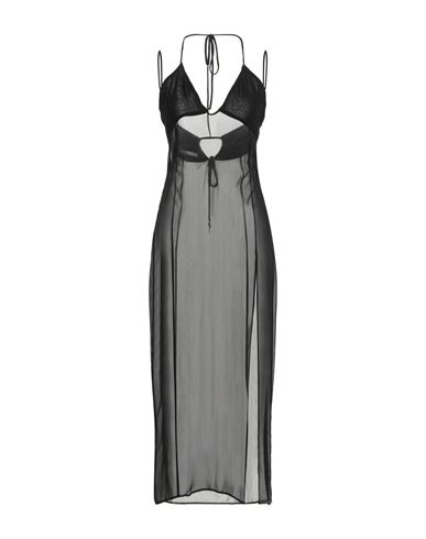 PATRIZIA PEPE PATRIZIA PEPE WOMAN MIDI DRESS BLACK SIZE 10 VISCOSE 