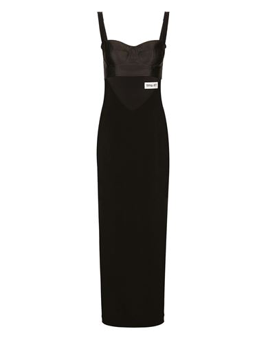 Shop Dolce & Gabbana Kim  Organzine Calf-length Corset Dress Woman Maxi Dress Black Size 1