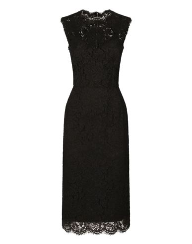 Shop Dolce & Gabbana Branded Stretch Lace Calf-length Dress Woman Midi Dress Black Size 1