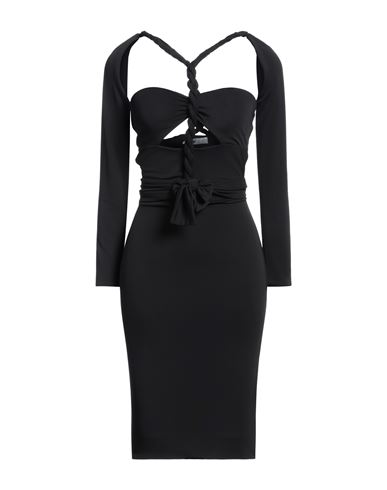 Amotea Woman Mini Dress Black Size 8 Polyester, Elastane