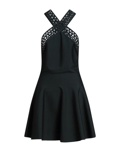 Alaïa Woman Mini Dress Dark Green Size 8 Viscose, Polyester In Black