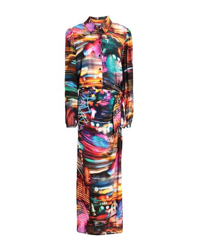 Moschino Jeans Woman Maxi Dress Orange Size 10 Viscose In Orange