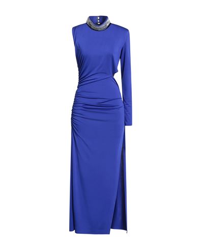 Simona Corsellini Edizione Limitata Woman Maxi Dress Bright Blue Size 8 Polyester, Elastane In Blue