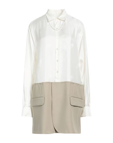 Shop Mm6 Maison Margiela Woman Shirt White Size L Viscose, Polyester, Wool