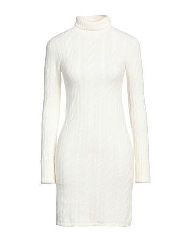 Vicolo Woman Mini Dress Cream Size Onesize Viscose, Polyamide, Wool, Cashmere In White