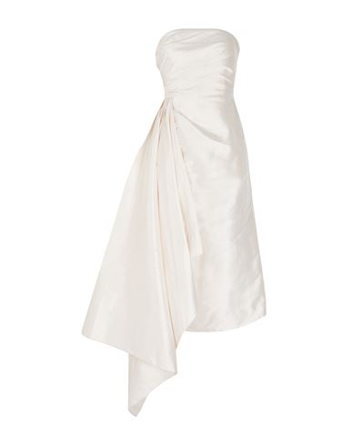 8 By Yoox Silk-shantung Bandeau Midi Dress W/ Side Drape Woman Midi Dress Ivory Size 8 Silk In White