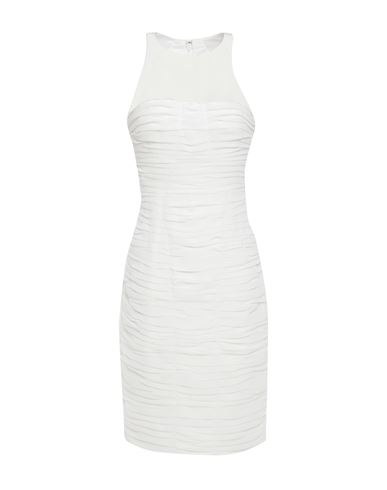 Shop Halston Woman Mini Dress Ivory Size 10 Polyester, Elastane In White