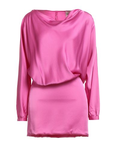 Shop Semicouture Woman Mini Dress Fuchsia Size 8 Acetate, Viscose