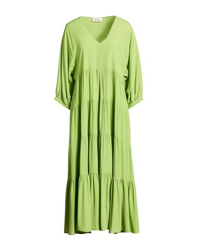 Meimeij Woman Midi Dress Green Size 6 Acetate, Silk In Green