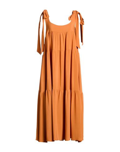Meimeij Woman Midi Dress Orange Size 6 Acetate, Silk In Orange