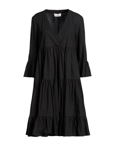 Meimeij Woman Midi Dress Black Size 6 Cotton In Black