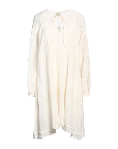 Alessia Santi Woman Midi Dress Cream Size 6 Cotton, Viscose In White