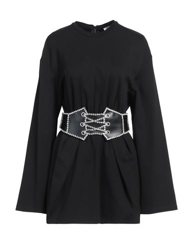 AREA AREA WOMAN MINI DRESS BLACK SIZE S RAYON, NYLON, ELASTANE 