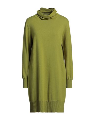 Kangra Woman Mini Dress Acid Green Size 8 Wool, Silk, Cashmere