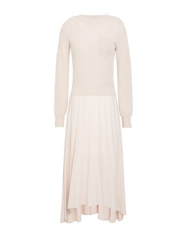 Peserico Woman Midi Dress Beige Size 2 Metallic Fiber, Viscose, Wool, Elastane, Virgin Wool